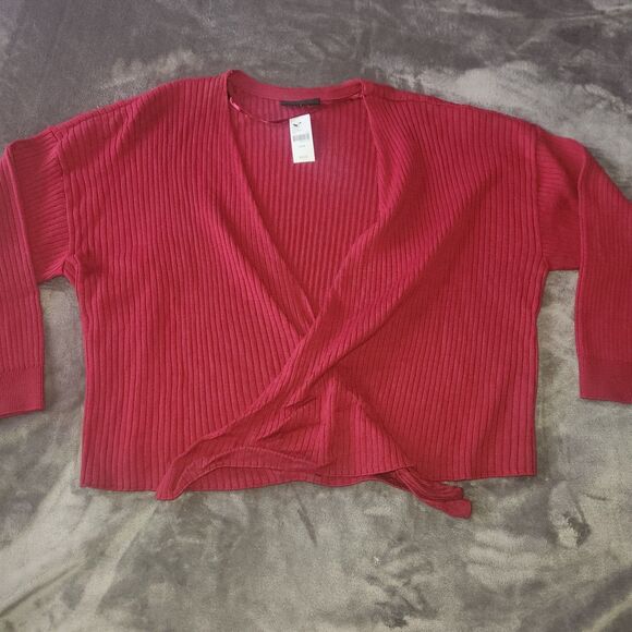 NWT Lane Bryant Classic Bracelet Sleeve TieFront Overpiece Rumba Red Size 22/24 - Picture 6 of 8
